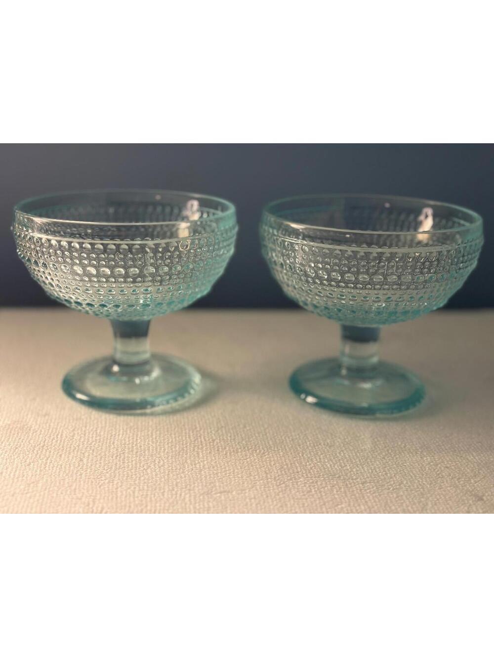 2 Lenox blue beaded Dessert Fruit Bowls 8.5 Oz. Pedestal Base Set of 2